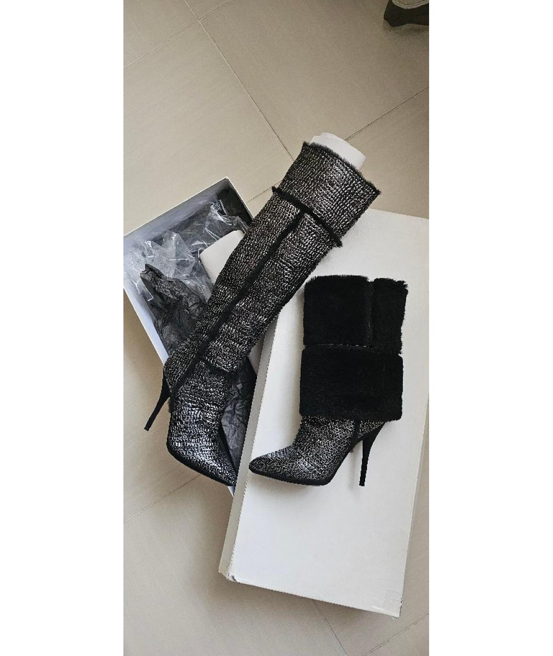 CASADEI Черные замшевые сапоги, фото 10