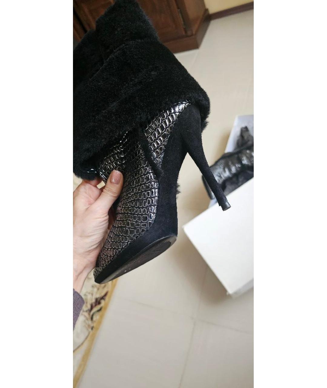 CASADEI Черные замшевые сапоги, фото 8