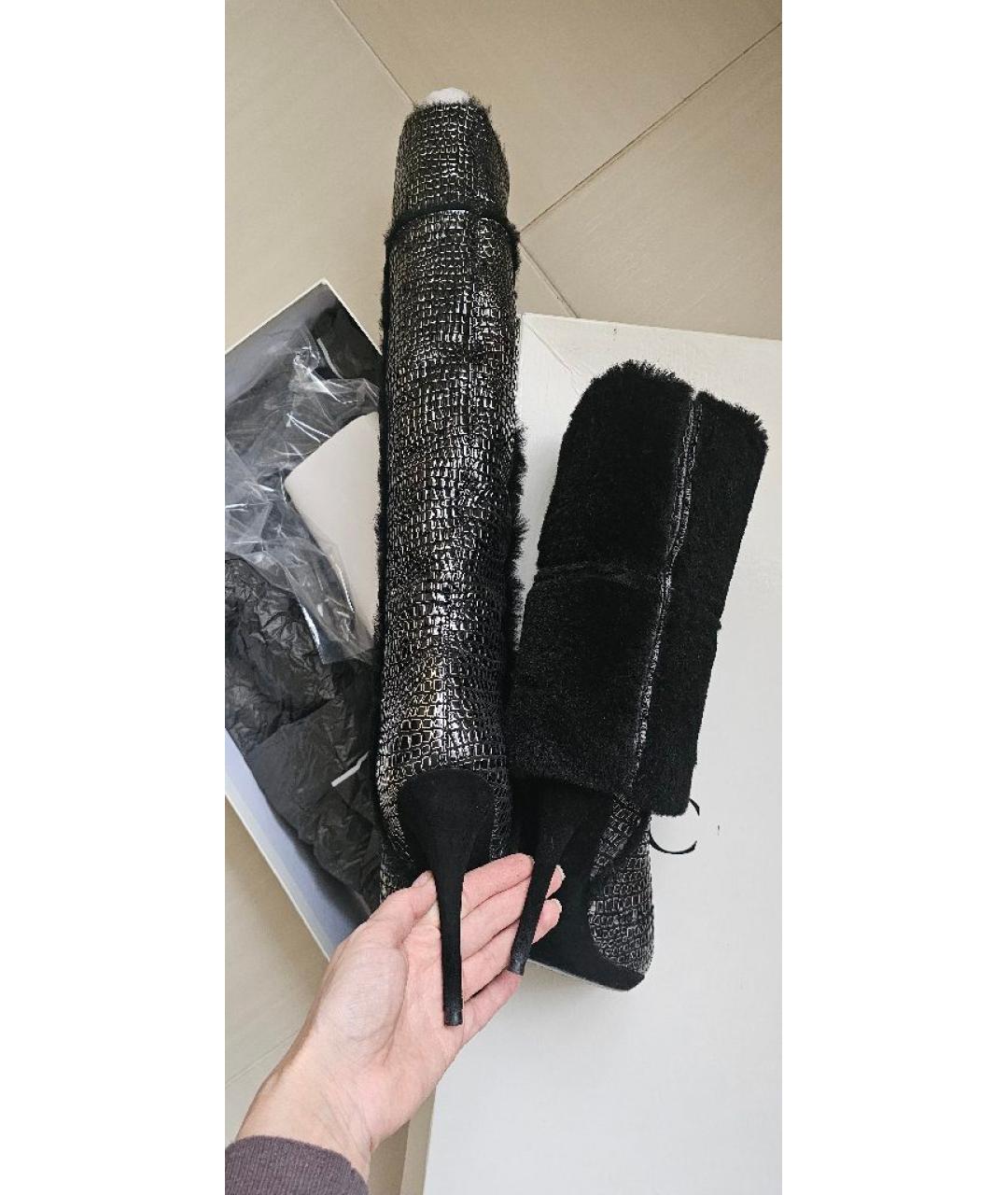 CASADEI Черные замшевые сапоги, фото 7