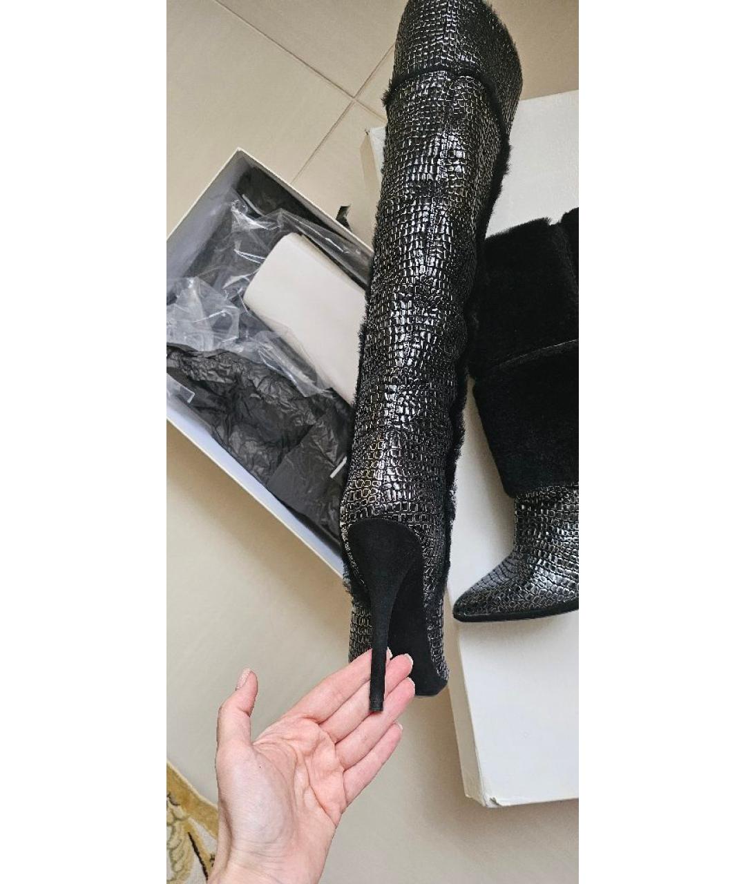 CASADEI Черные замшевые сапоги, фото 4