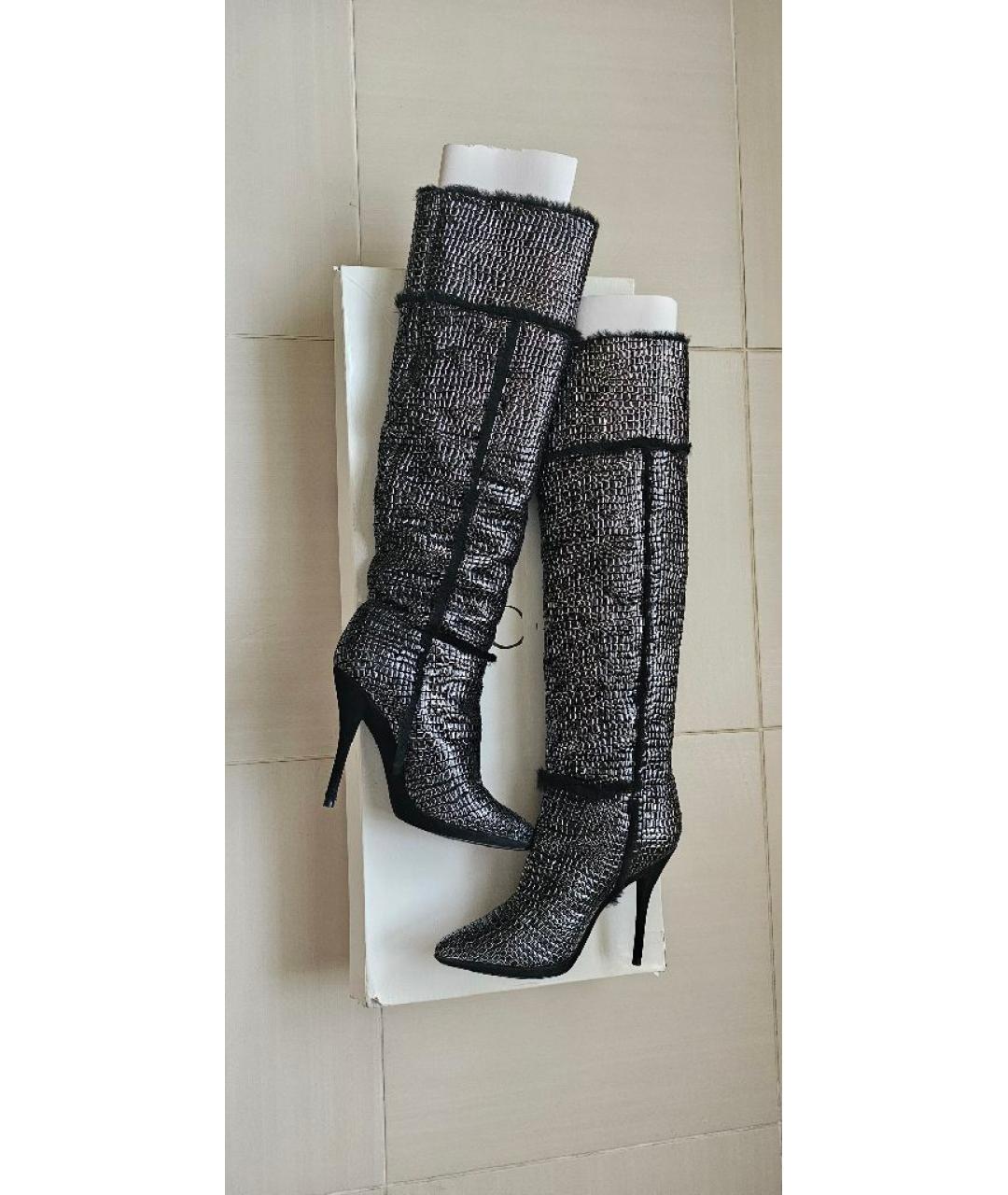 CASADEI Черные замшевые сапоги, фото 3