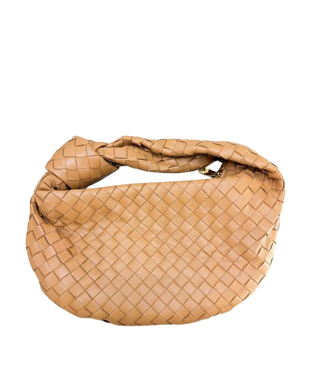 BOTTEGA VENETA Бежевая кожаная сумка с короткими ручками, фото 1