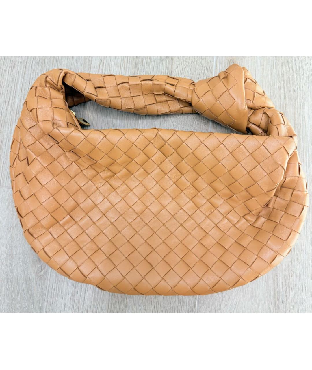 BOTTEGA VENETA Бежевая кожаная сумка с короткими ручками, фото 3