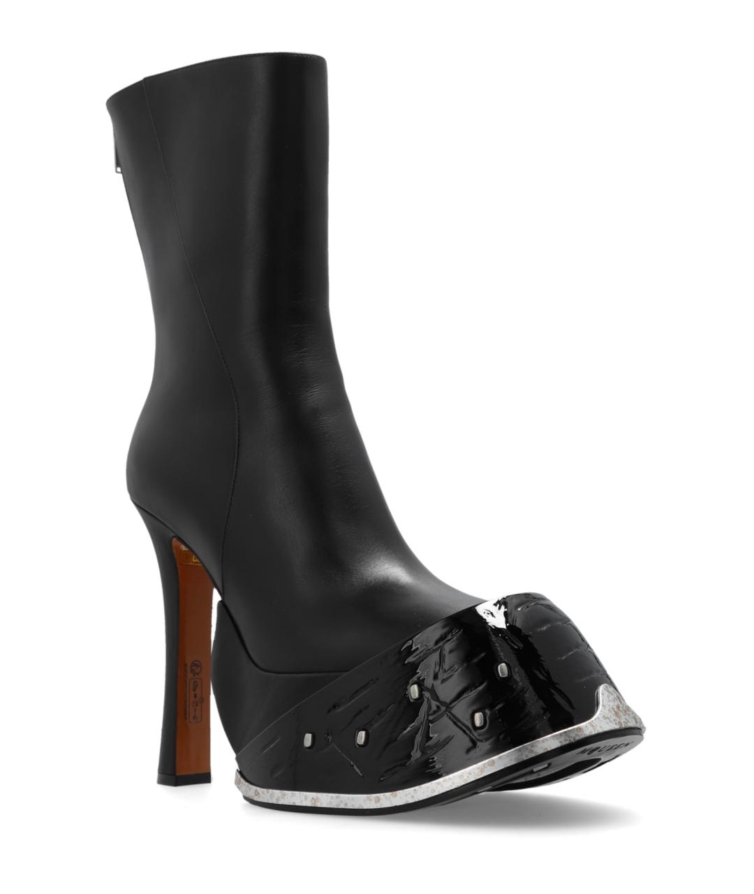 ALEXANDER MCQUEEN Черные кожаные ботильоны, фото 3