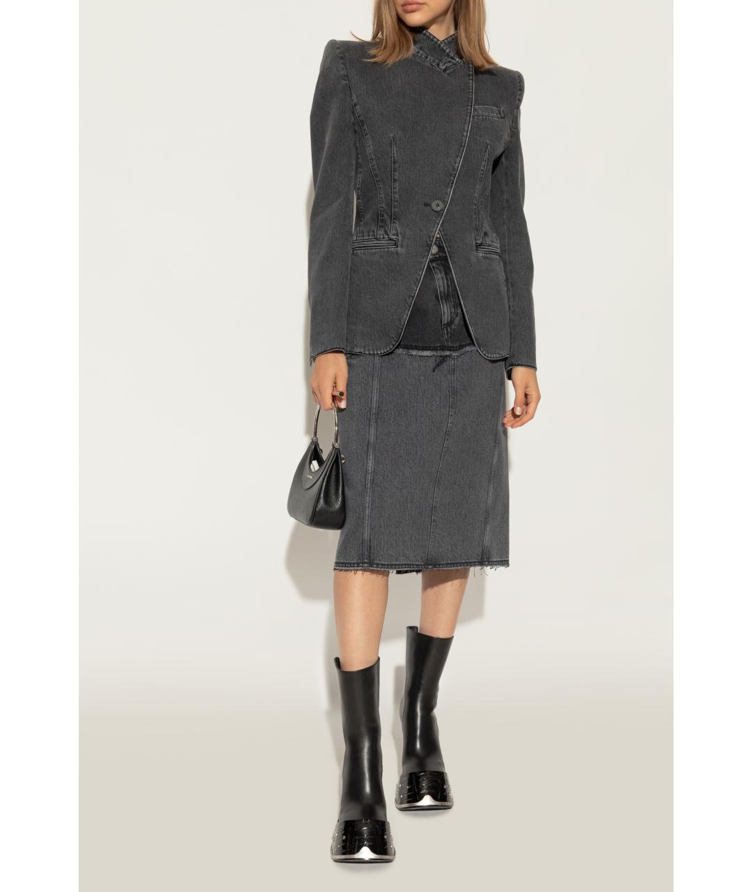 ALEXANDER MCQUEEN Черные кожаные ботильоны, фото 6