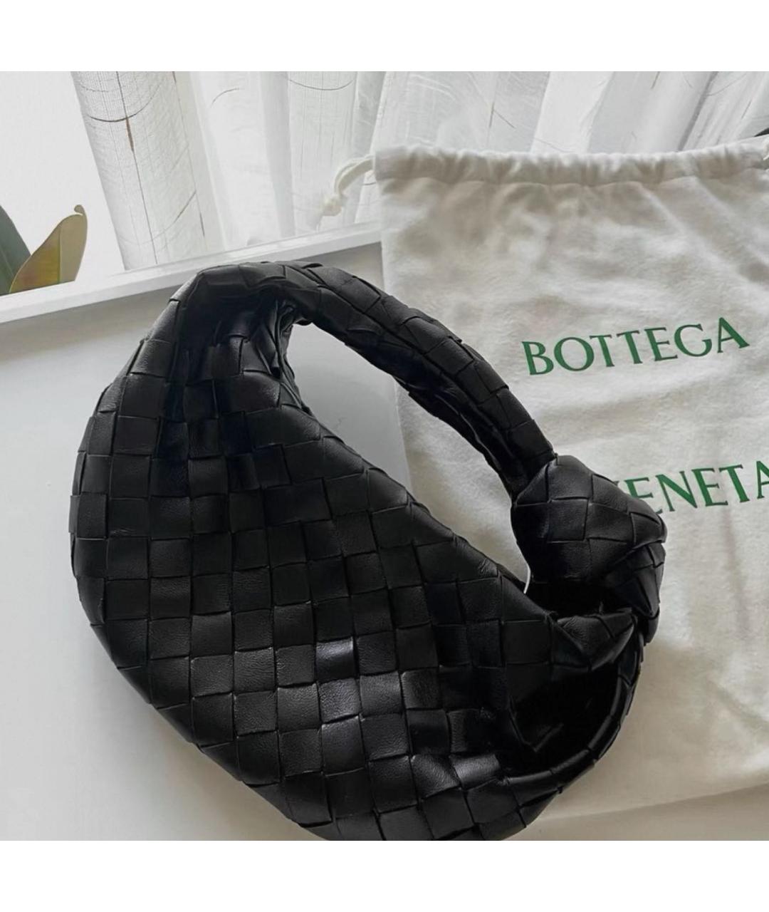 BOTTEGA VENETA Черная кожаная сумка с короткими ручками, фото 3