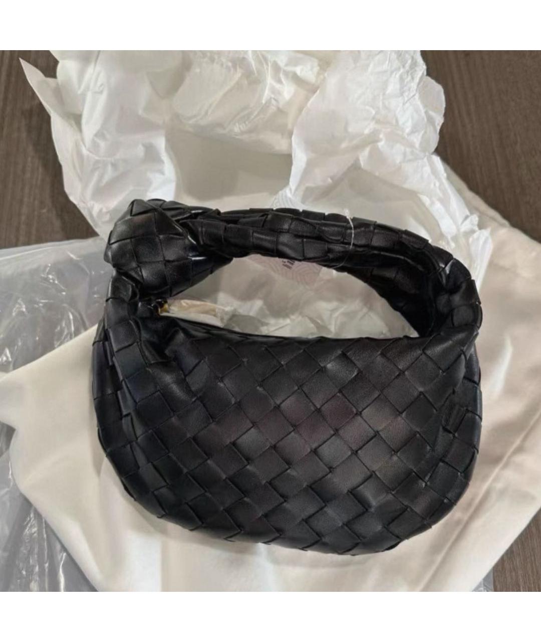 BOTTEGA VENETA Черная кожаная сумка с короткими ручками, фото 2