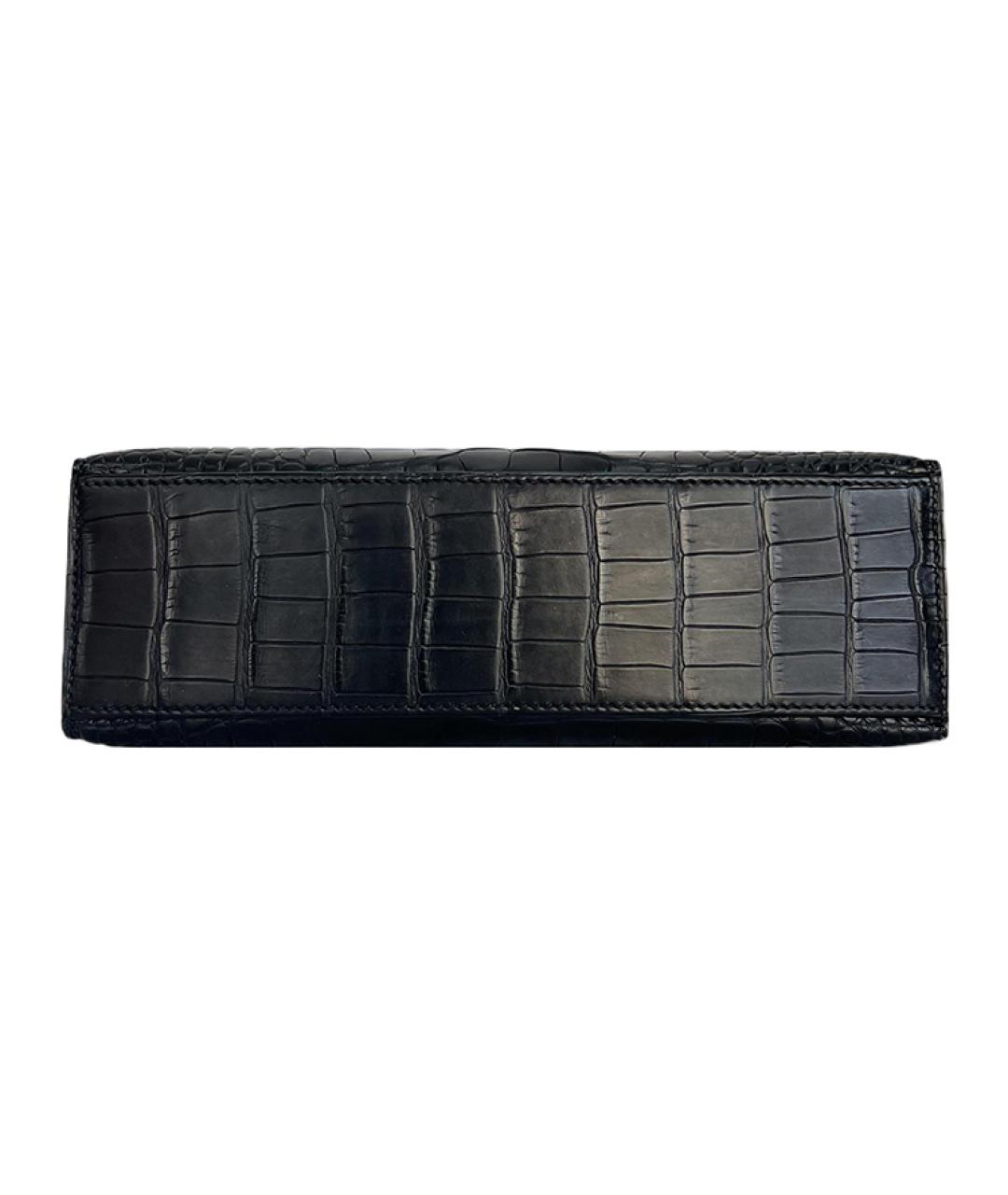 HERMES Черная кожаная сумка через плечо, фото 4