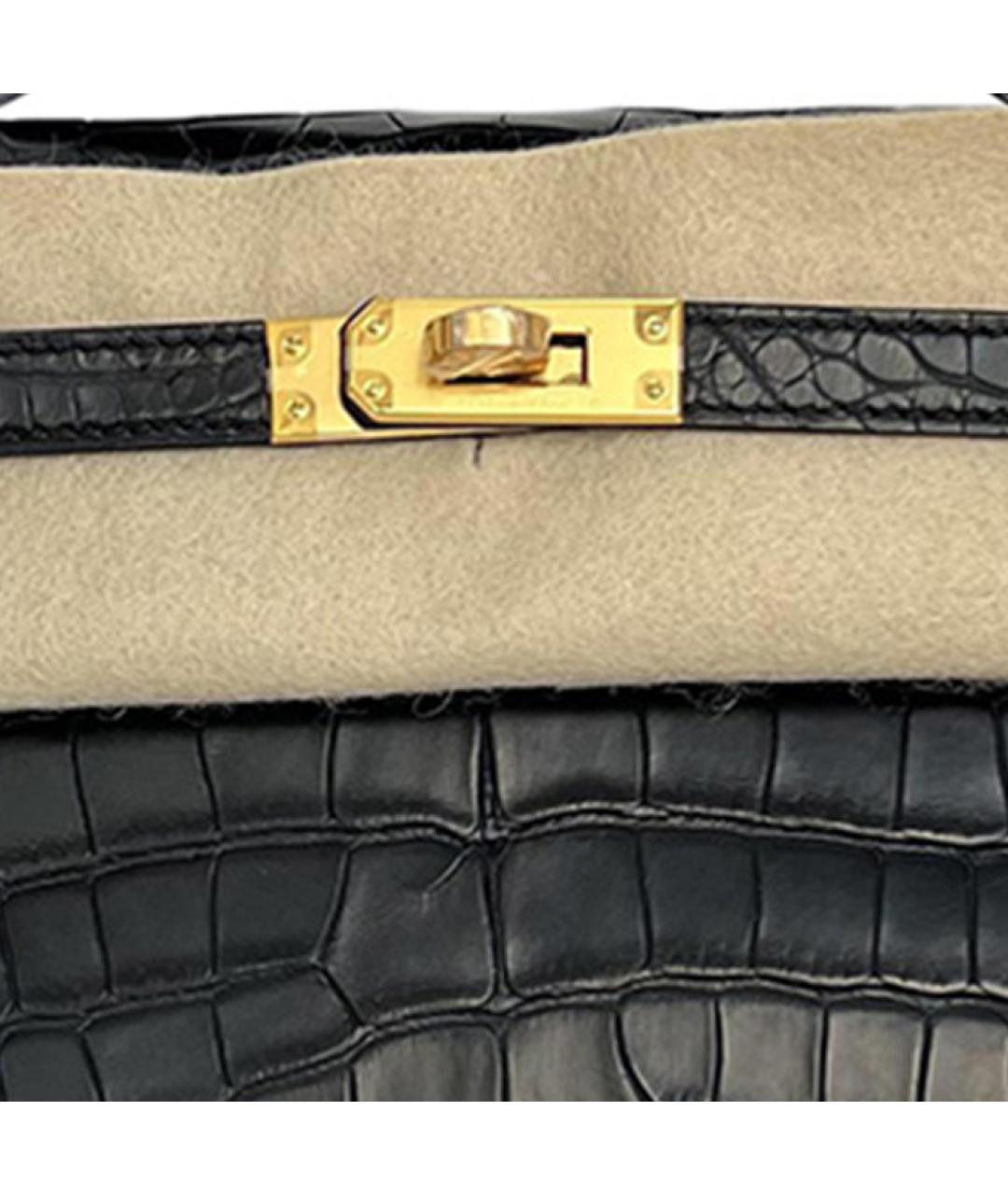 HERMES Черная кожаная сумка через плечо, фото 6