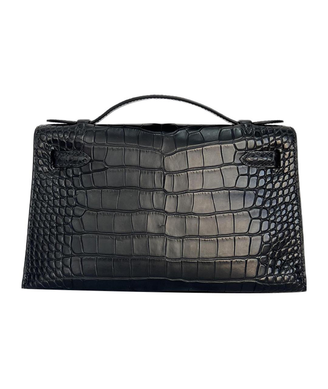 HERMES Черная кожаная сумка через плечо, фото 3