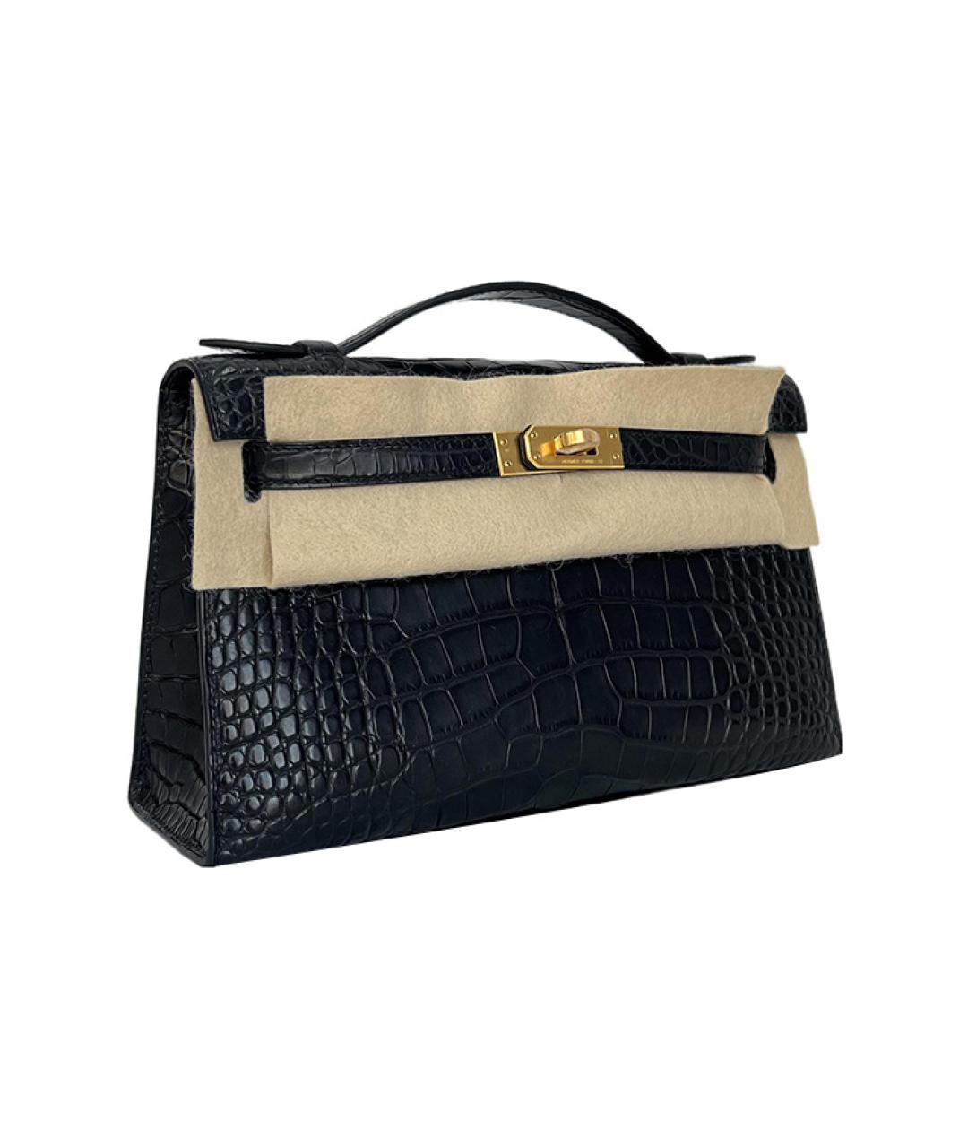 HERMES Черная кожаная сумка через плечо, фото 2