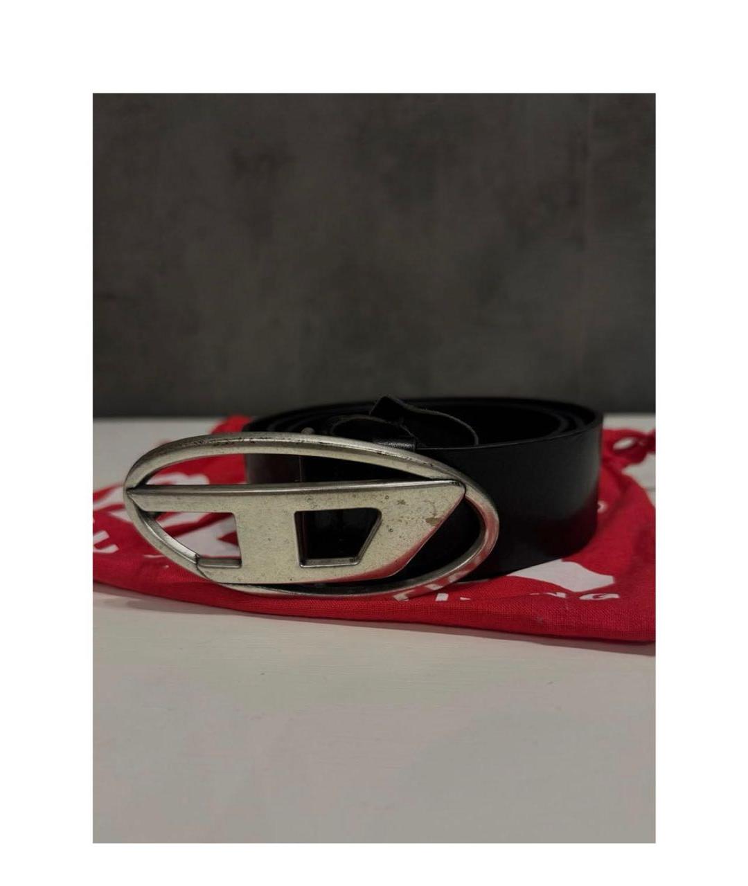 DIESEL Черный кожаный ремень, фото 2