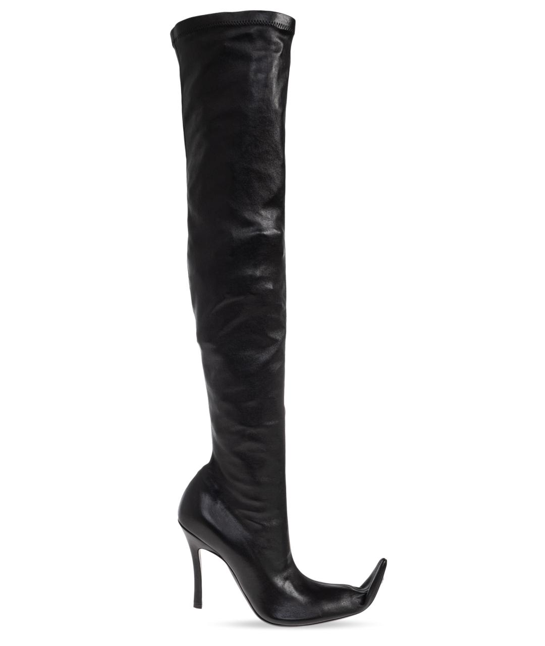 BALENCIAGA Черные кожаные ботфорты, фото 7