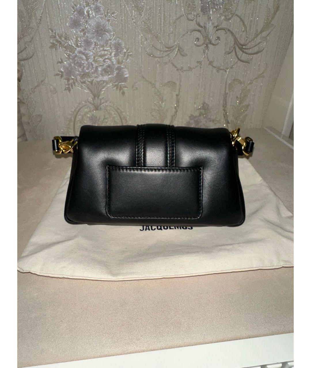 JACQUEMUS Черная кожаная сумка с короткими ручками, фото 3