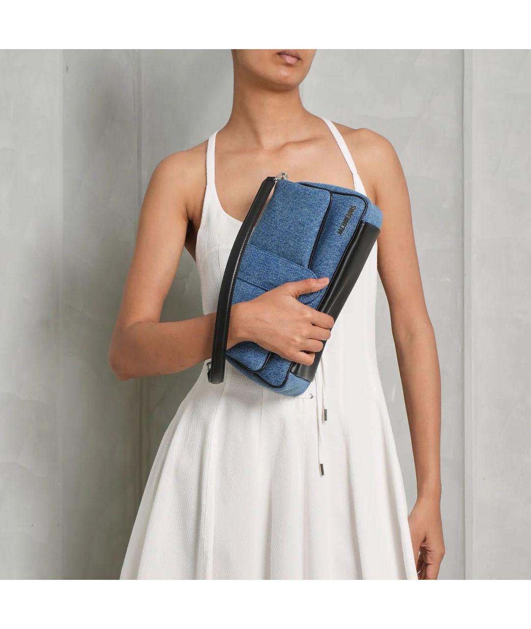 JACQUEMUS Синяя деним сумка через плечо, фото 3