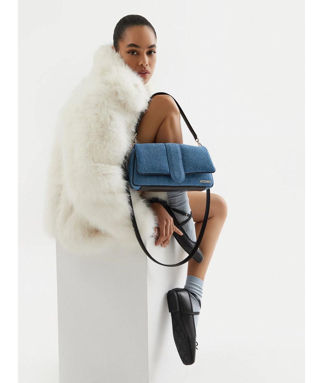 JACQUEMUS Синяя деним сумка через плечо, фото 7