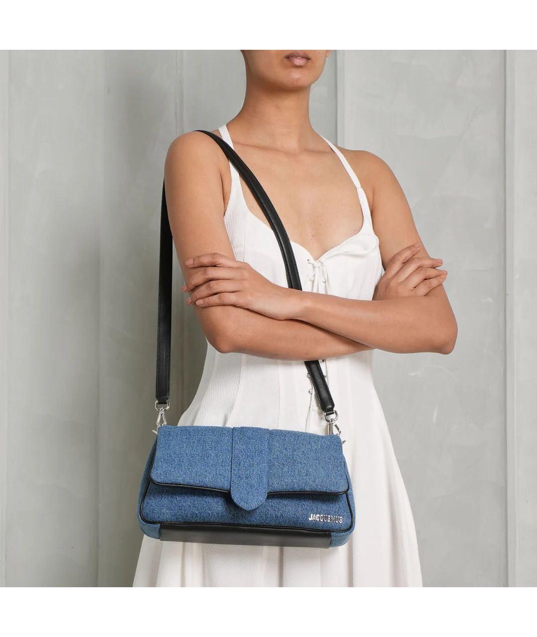 JACQUEMUS Синяя деним сумка через плечо, фото 2