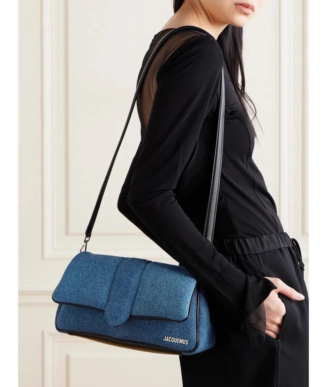 JACQUEMUS Синяя деним сумка через плечо, фото 5
