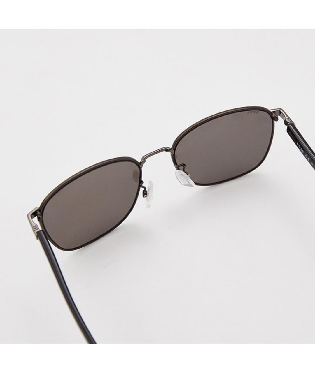 HUGO BOSS Серые металлические солнцезащитные очки, фото 2