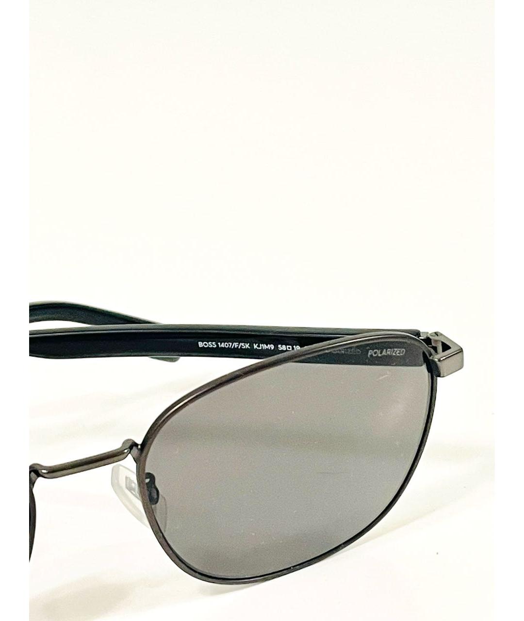 HUGO BOSS Серые металлические солнцезащитные очки, фото 6