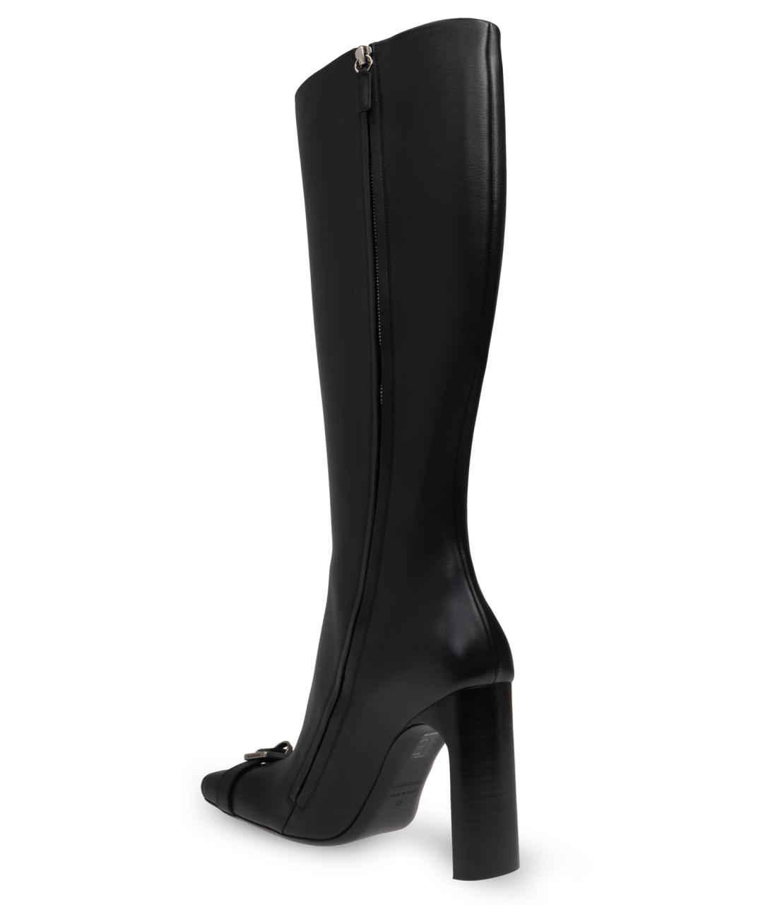 BALENCIAGA Черные кожаные сапоги, фото 4