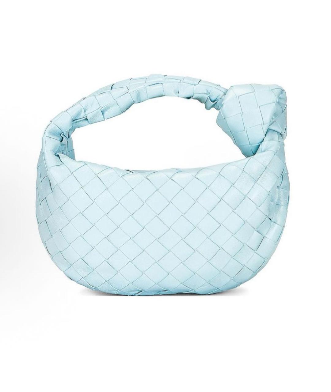 BOTTEGA VENETA Голубая кожаная сумка с короткими ручками, фото 4