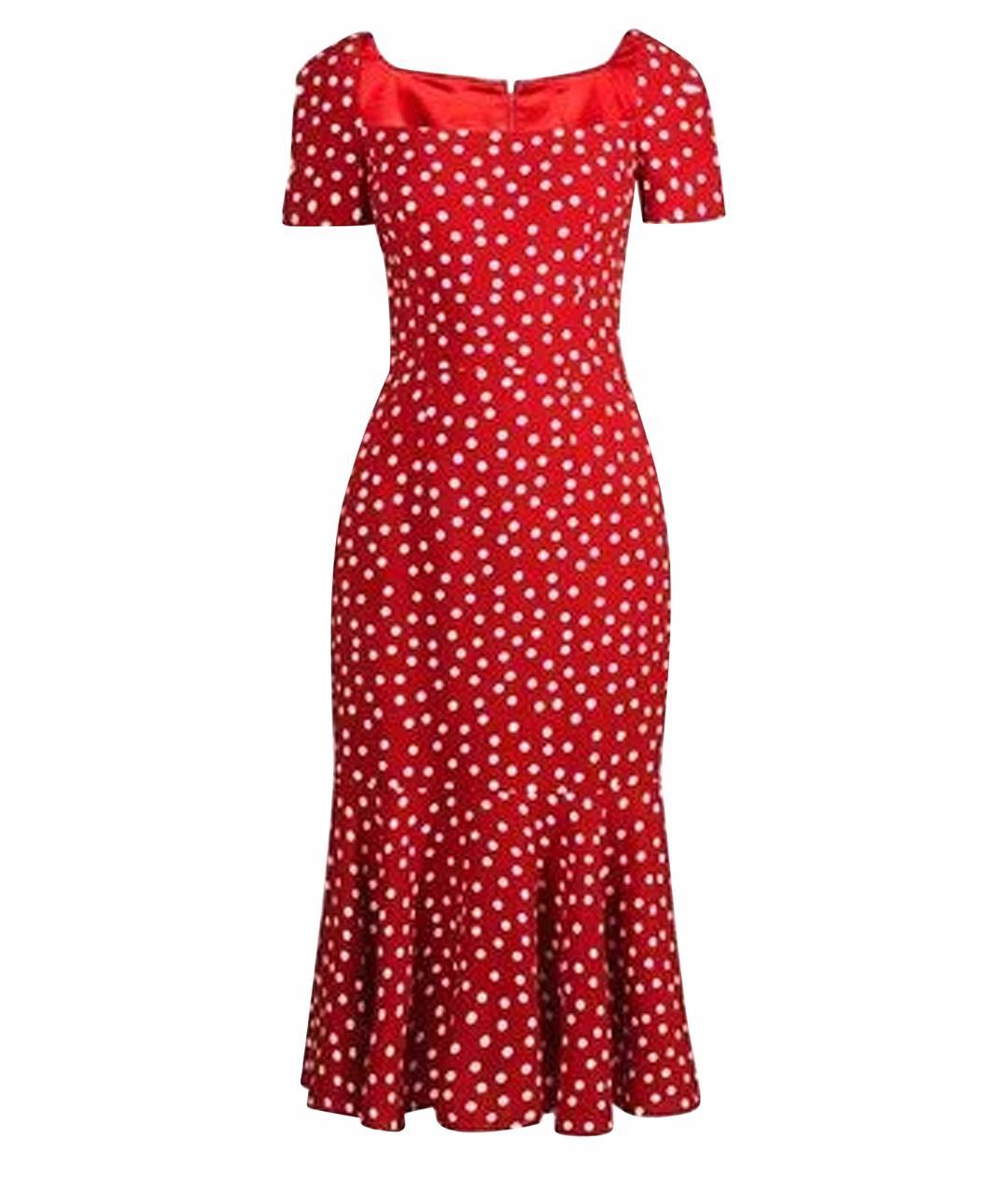 DOLCE&GABBANA Красное креповое коктейльное платье, фото 1