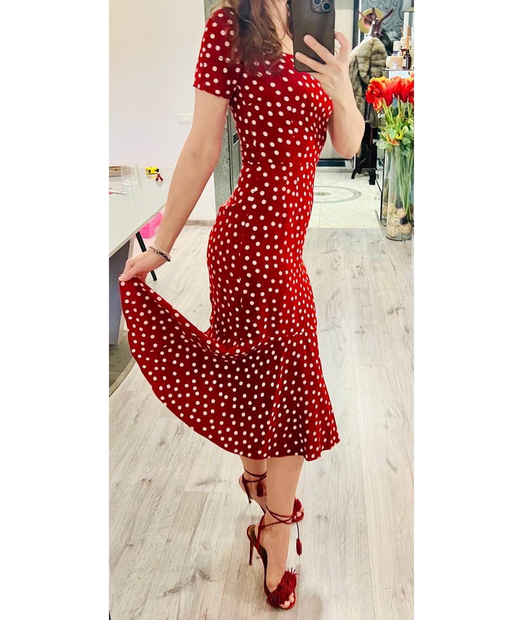 DOLCE&GABBANA Красное креповое коктейльное платье, фото 3