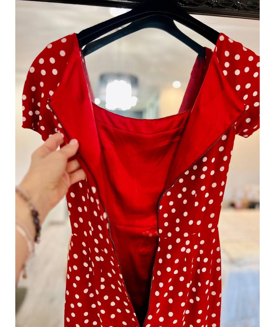 DOLCE&GABBANA Красное креповое коктейльное платье, фото 2