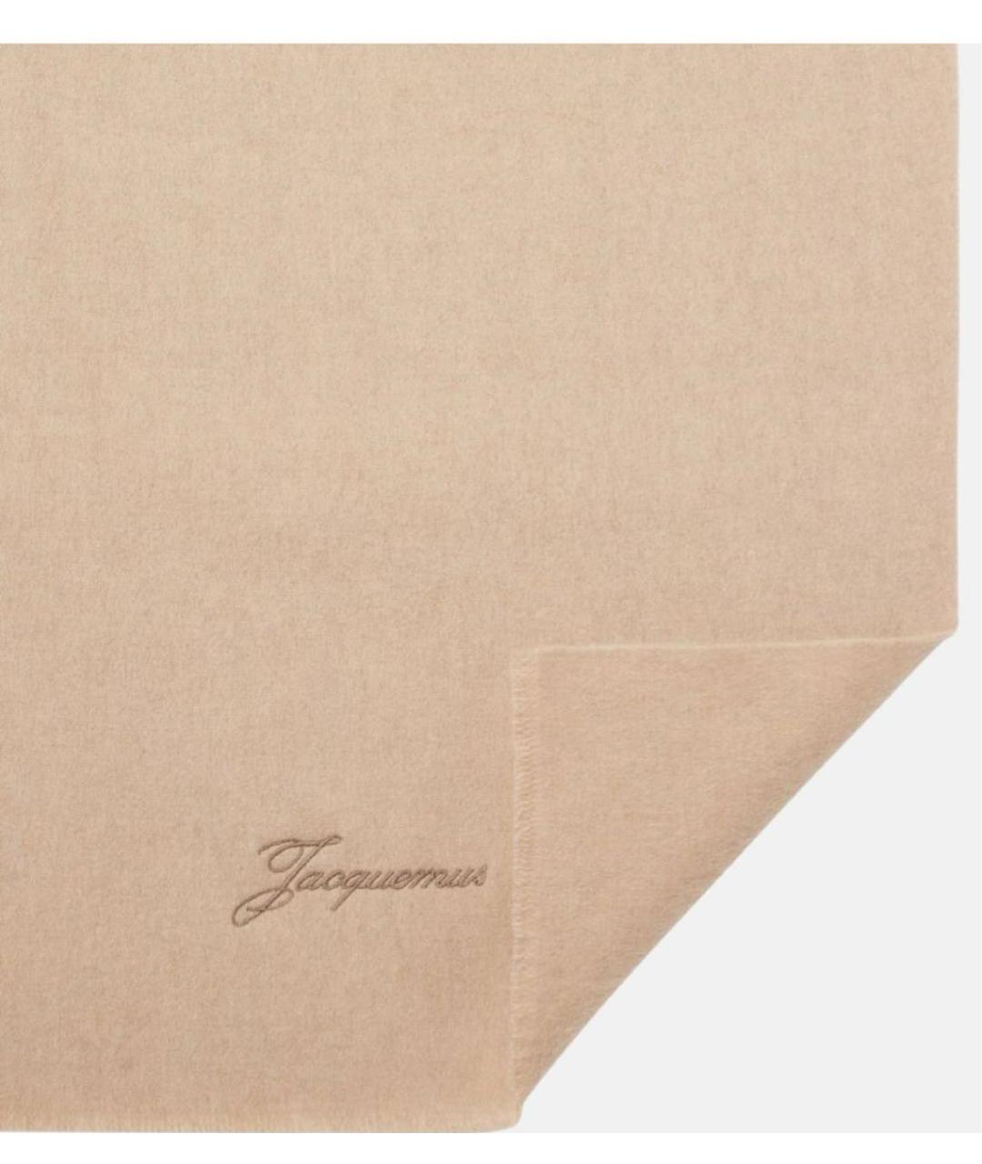JACQUEMUS Бежевый шерстяной шарф, фото 2