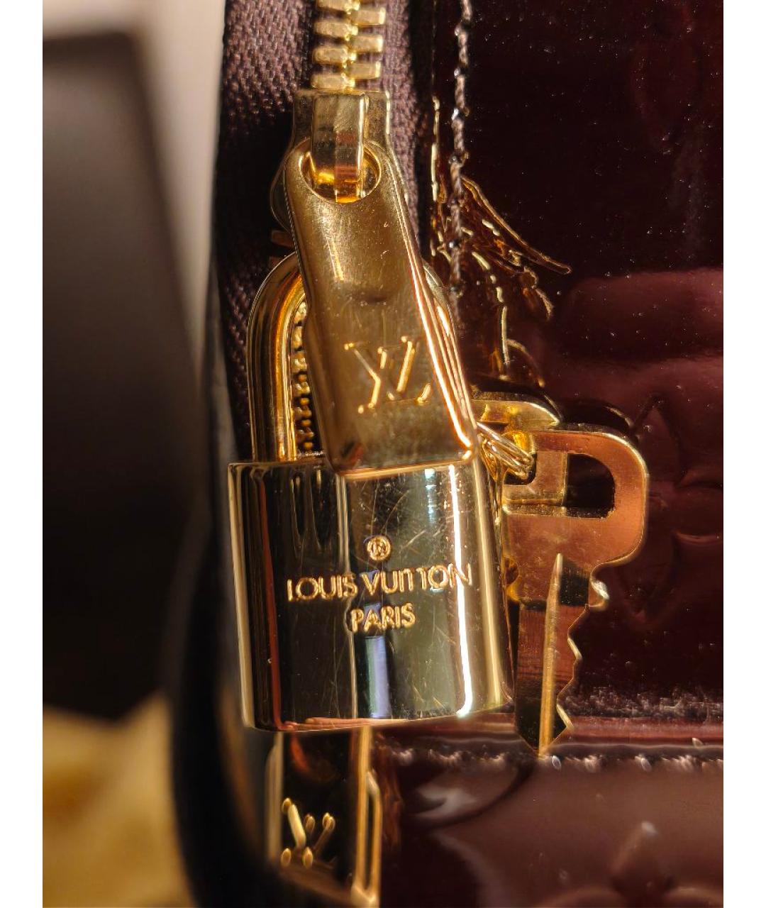 LOUIS VUITTON Коричневый чемодан из лакированной кожи, фото 3