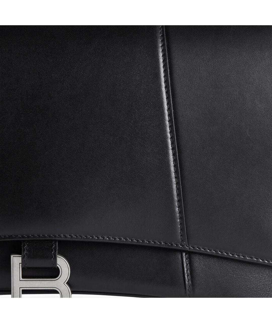 BALENCIAGA Черная кожаная сумка через плечо, фото 6