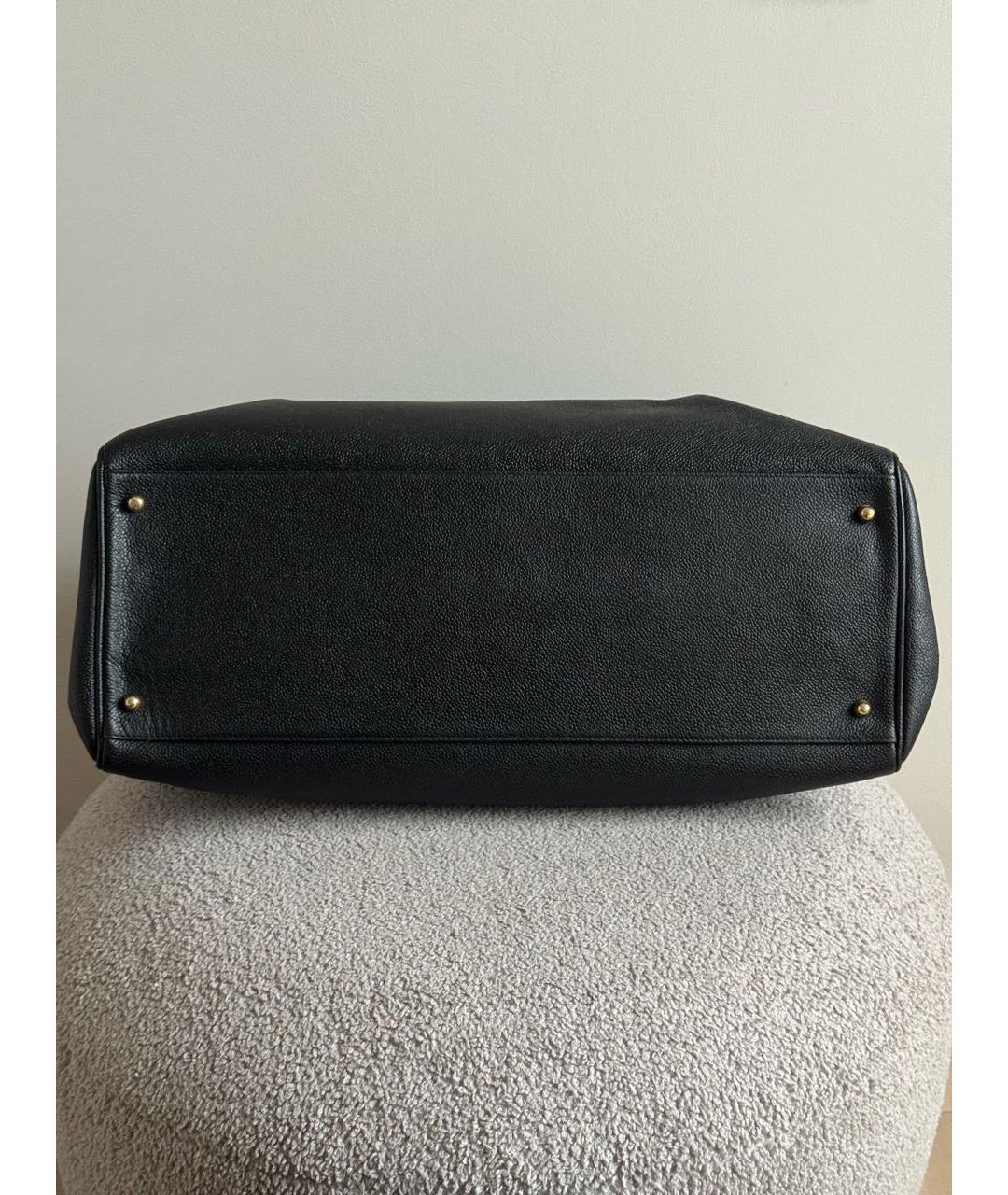 CHANEL Черная кожаная сумка тоут, фото 7