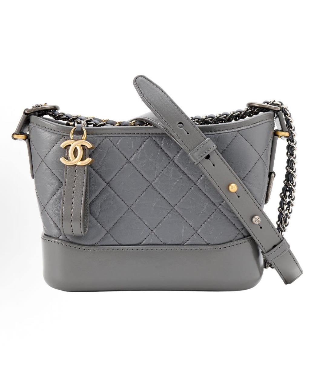 CHANEL Серая кожаная сумка через плечо, фото 4