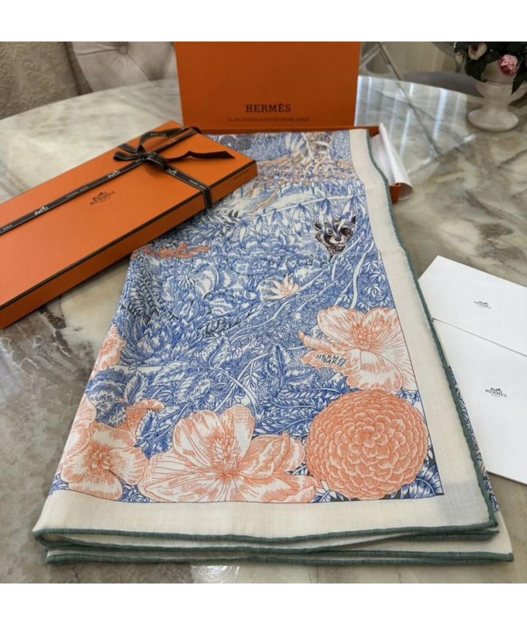 HERMES Мульти кашемировый платок, фото 5