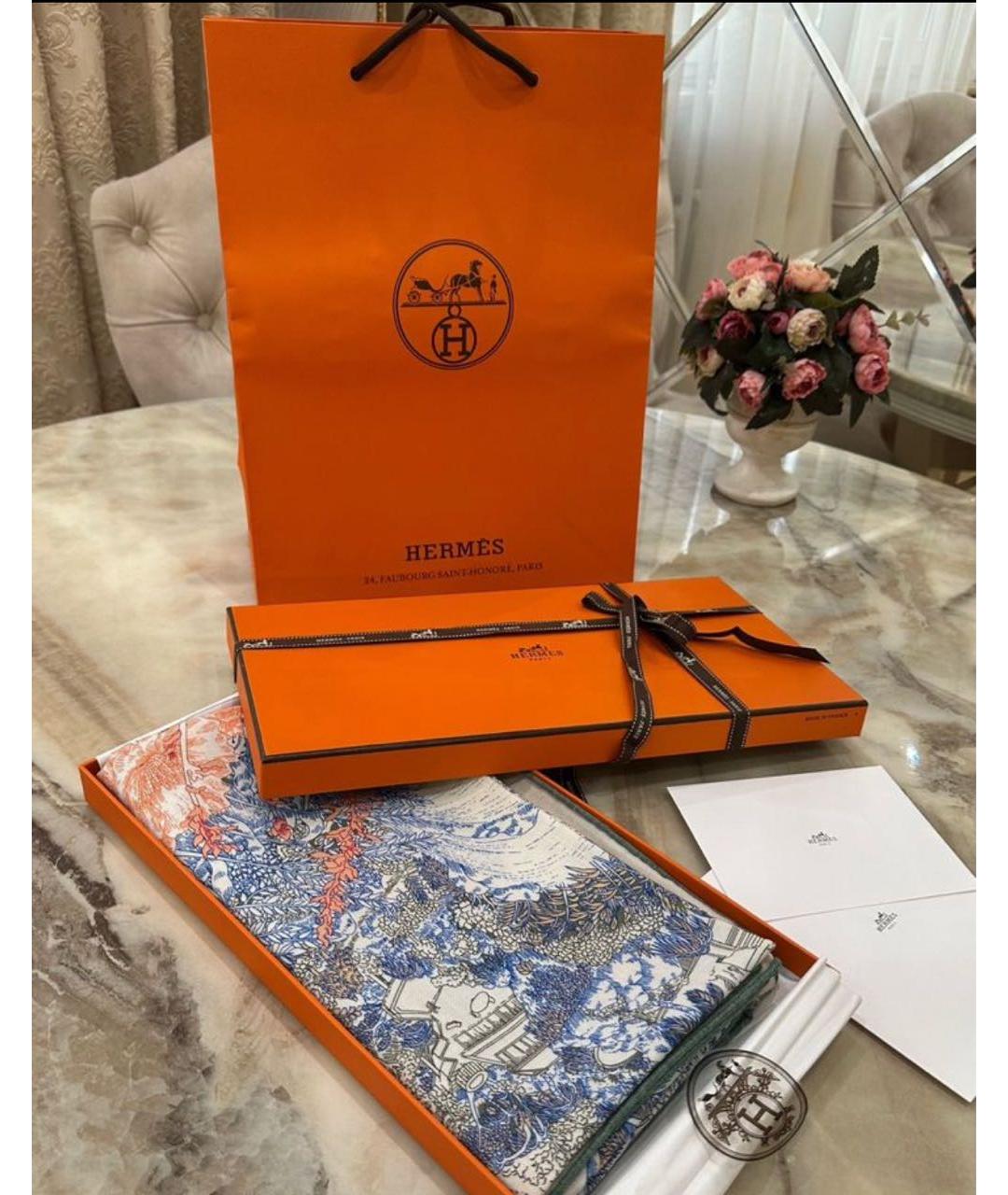 HERMES Мульти кашемировый платок, фото 4