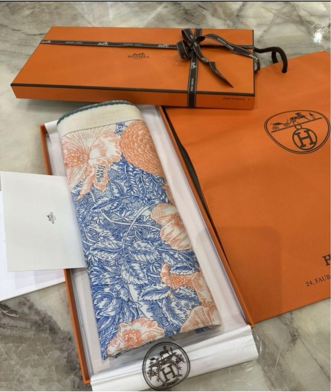 HERMES Мульти кашемировый платок, фото 2