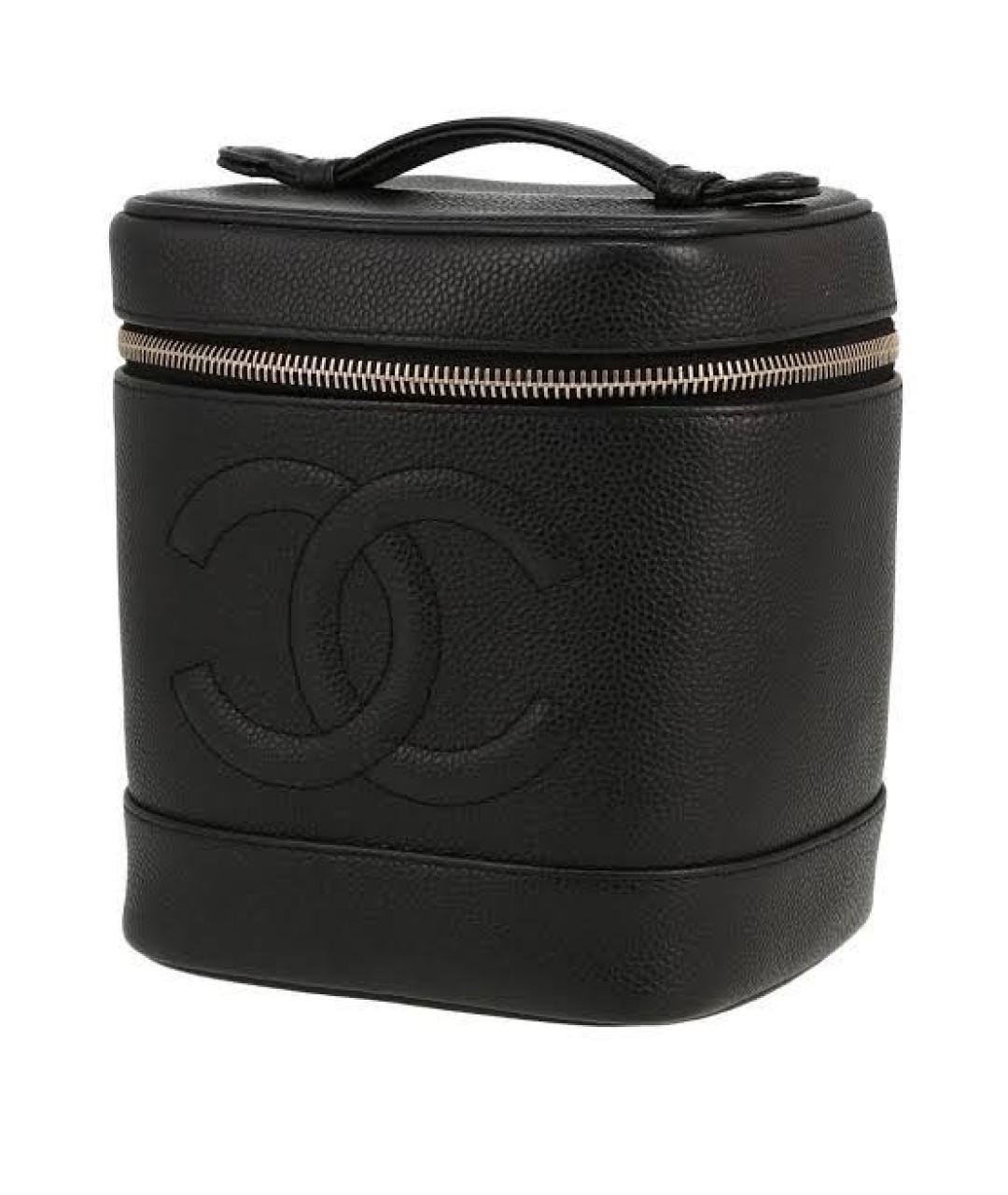 CHANEL Черная кожаная сумка с короткими ручками, фото 1