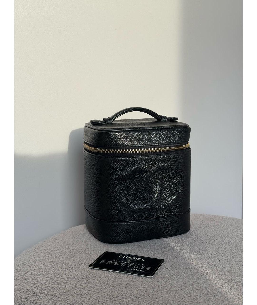 CHANEL Черная кожаная сумка с короткими ручками, фото 2