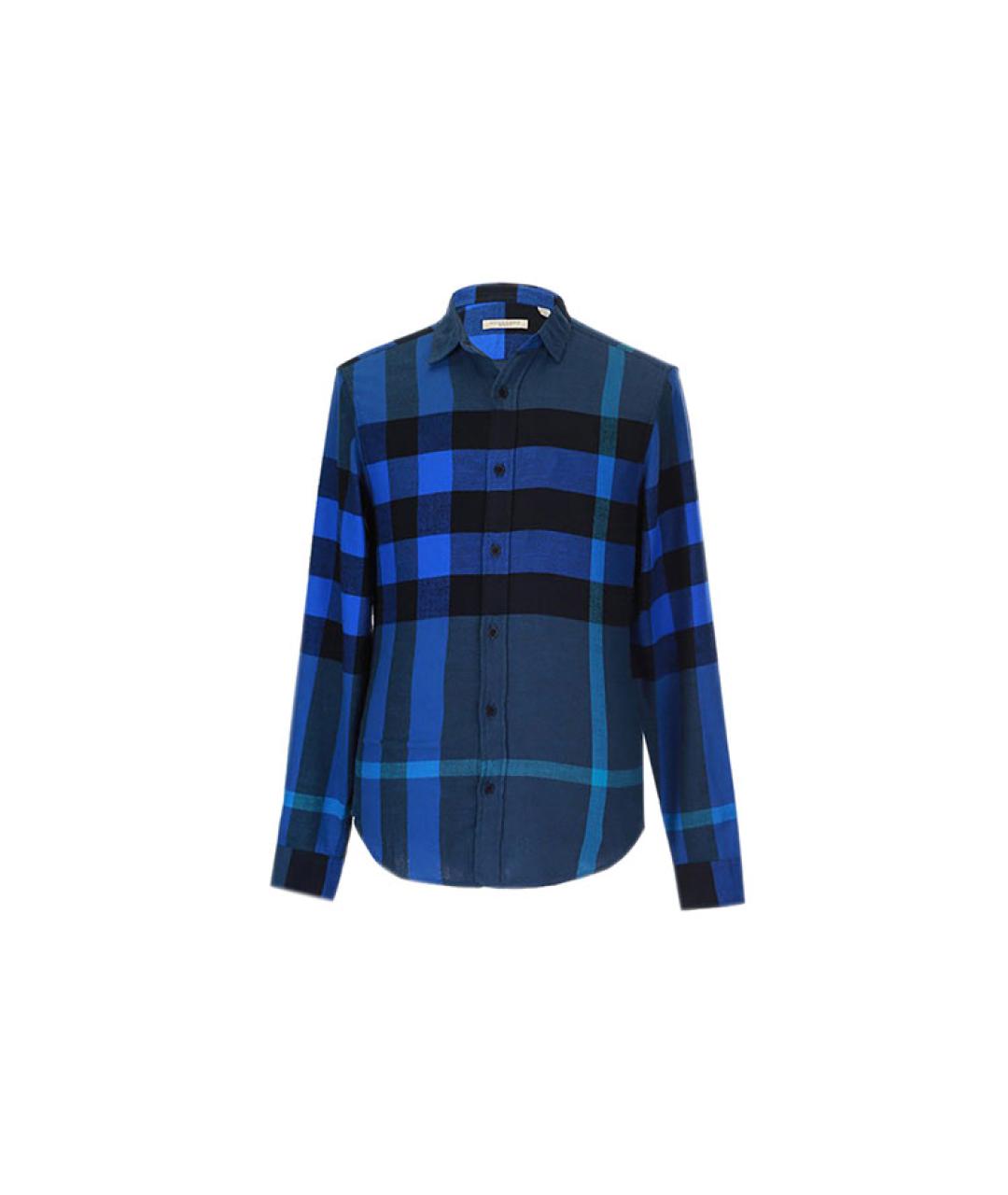BURBERRY Синяя хлопковая кэжуал рубашка, фото 1