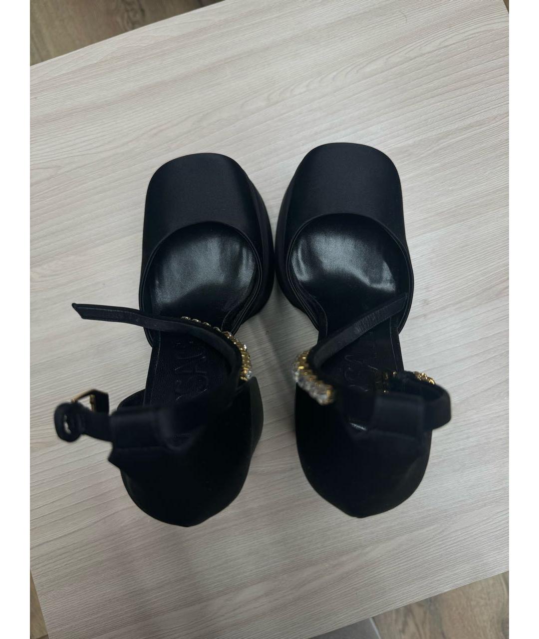 VERSACE Черные текстильные туфли, фото 3