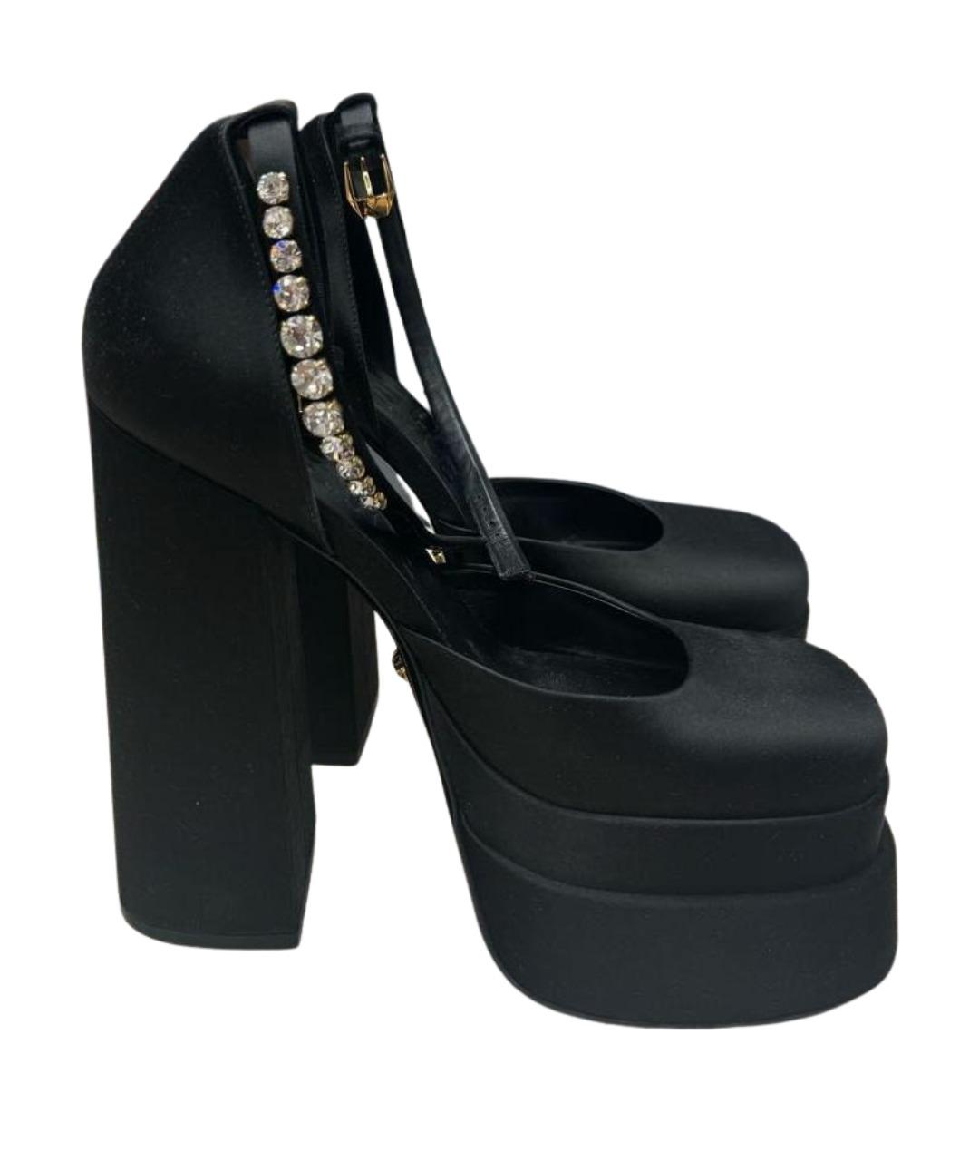 VERSACE Черные текстильные туфли, фото 1