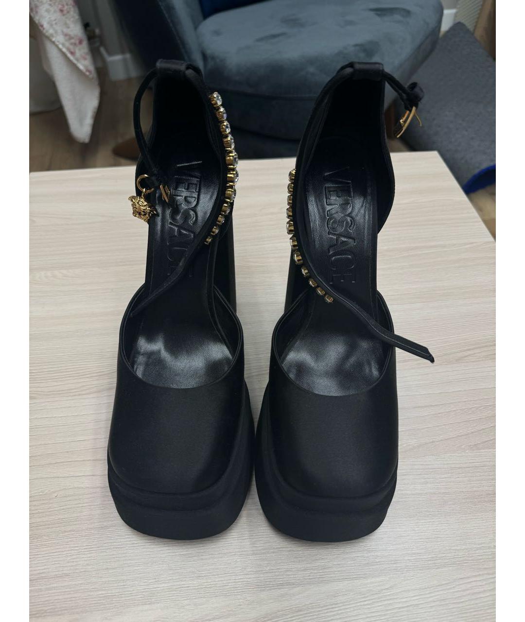 VERSACE Черные текстильные туфли, фото 2