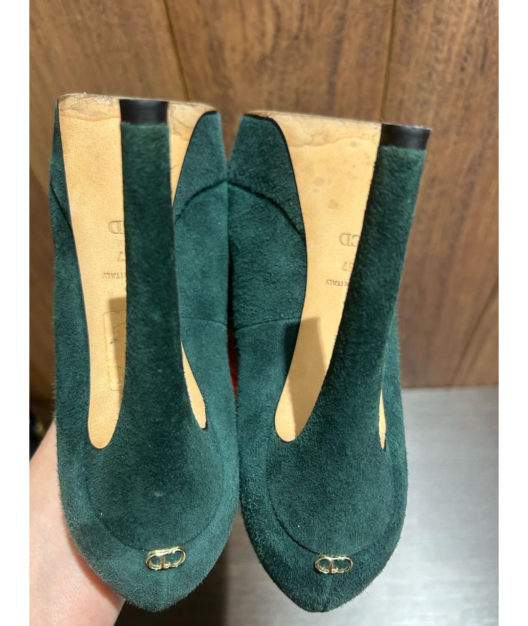 CHRISTIAN DIOR Зеленые замшевые туфли, фото 7