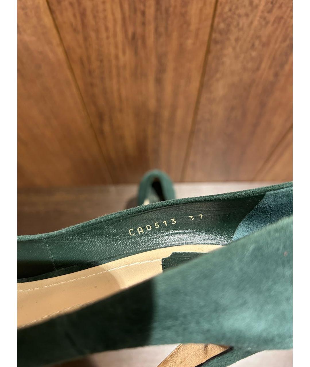 CHRISTIAN DIOR Зеленые замшевые туфли, фото 8