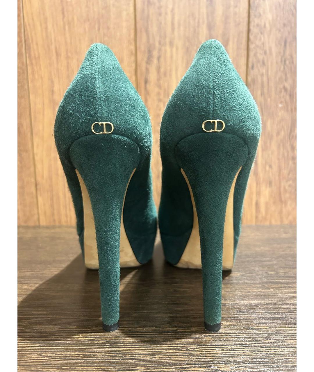 CHRISTIAN DIOR Зеленые замшевые туфли, фото 4