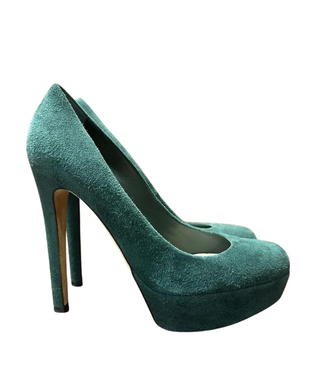 CHRISTIAN DIOR Зеленые замшевые туфли, фото 1