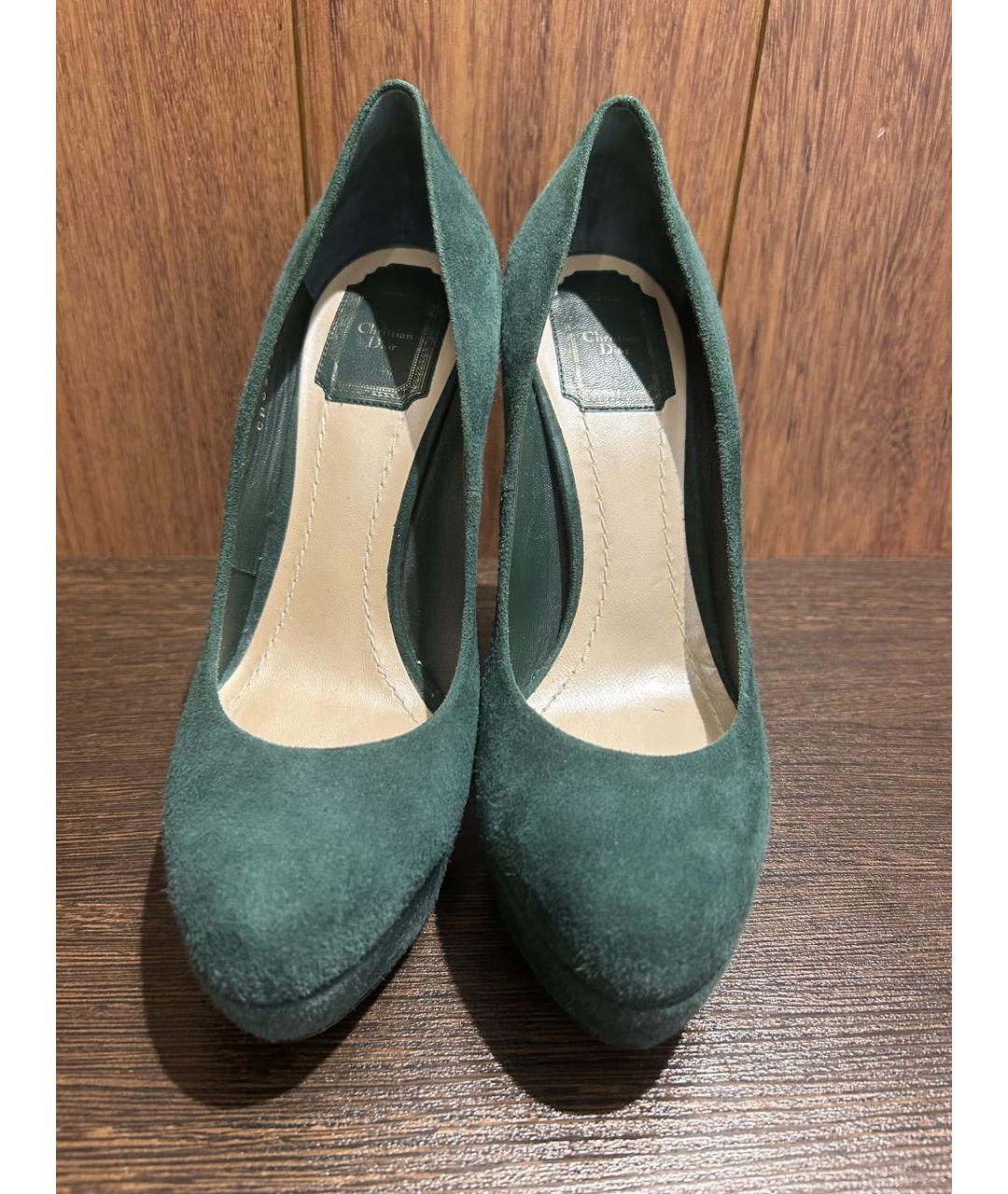 CHRISTIAN DIOR Зеленые замшевые туфли, фото 3