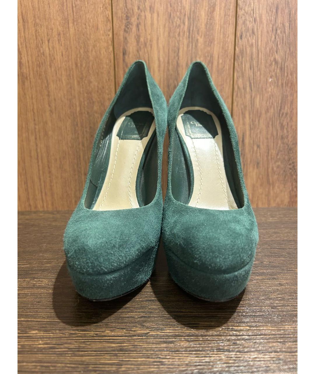 CHRISTIAN DIOR Зеленые замшевые туфли, фото 5