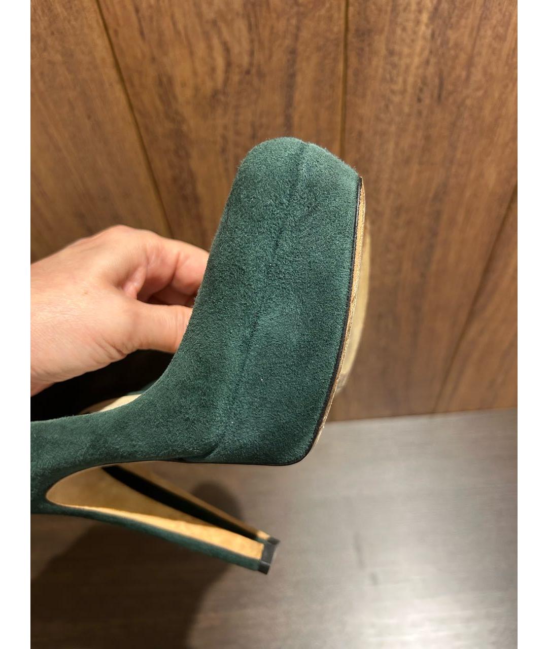 CHRISTIAN DIOR Зеленые замшевые туфли, фото 6